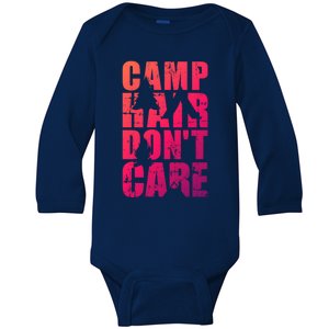 Camp Hair Dont Care Camping Gift Baby Long Sleeve Bodysuit