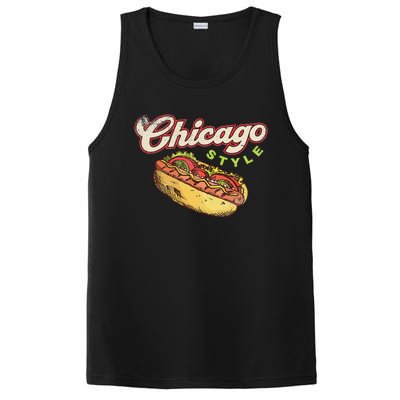 Chicago Hot Dog Hotdog Tourist Summer Souvenir Travel PosiCharge Competitor Tank