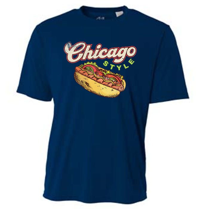 Chicago Hot Dog Hotdog Tourist Summer Souvenir Travel Cooling Performance Crew T-Shirt