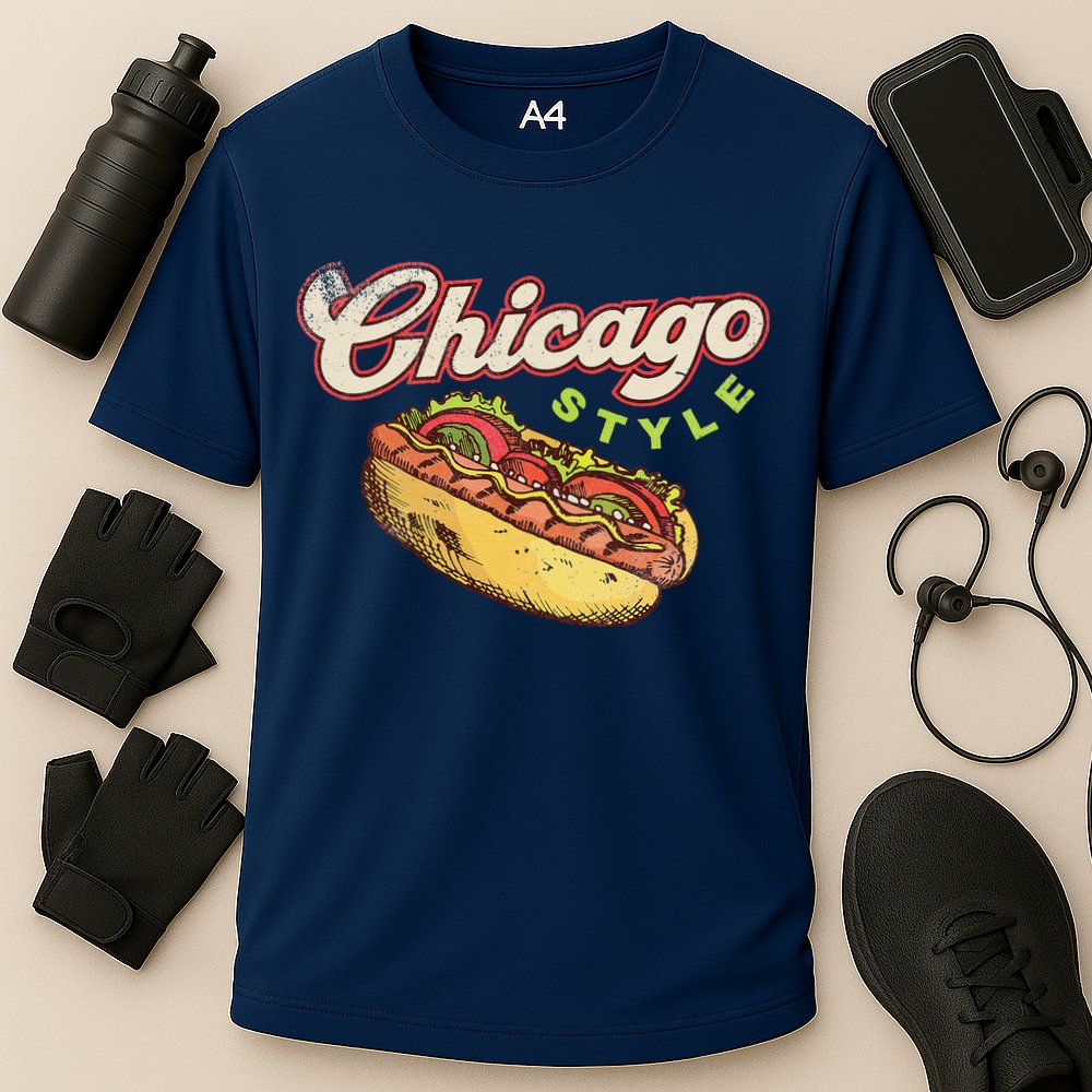 Chicago Hot Dog Hotdog Tourist Summer Souvenir Travel Cooling Performance Crew T-Shirt