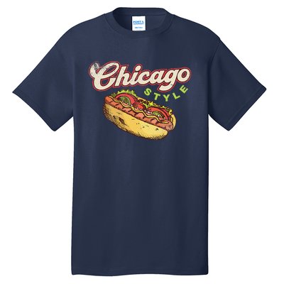 Chicago Hot Dog Hotdog Tourist Summer Souvenir Travel Tall T-Shirt