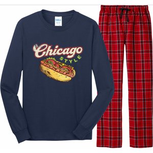 Chicago Hot Dog Hotdog Tourist Summer Souvenir Travel Long Sleeve Pajama Set