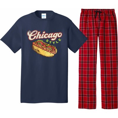 Chicago Hot Dog Hotdog Tourist Summer Souvenir Travel Pajama Set