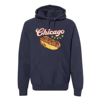 Chicago Hot Dog Hotdog Tourist Summer Souvenir Travel Premium Hoodie