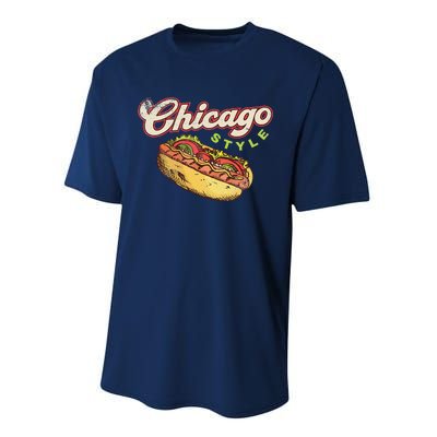 Chicago Hot Dog Hotdog Tourist Summer Souvenir Travel Performance Sprint T-Shirt