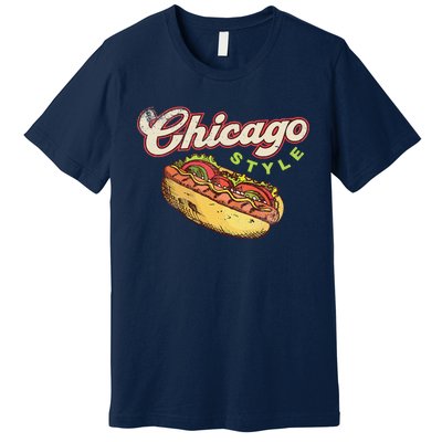 Chicago Hot Dog Hotdog Tourist Summer Souvenir Travel Premium T-Shirt