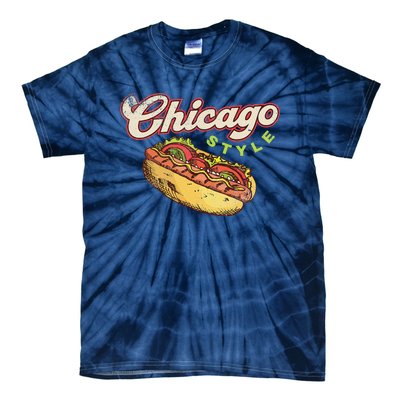 Chicago Hot Dog Hotdog Tourist Summer Souvenir Travel Tie-Dye T-Shirt