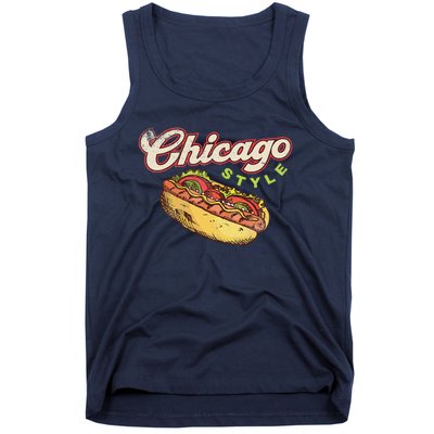 Chicago Hot Dog Hotdog Tourist Summer Souvenir Travel Tank Top