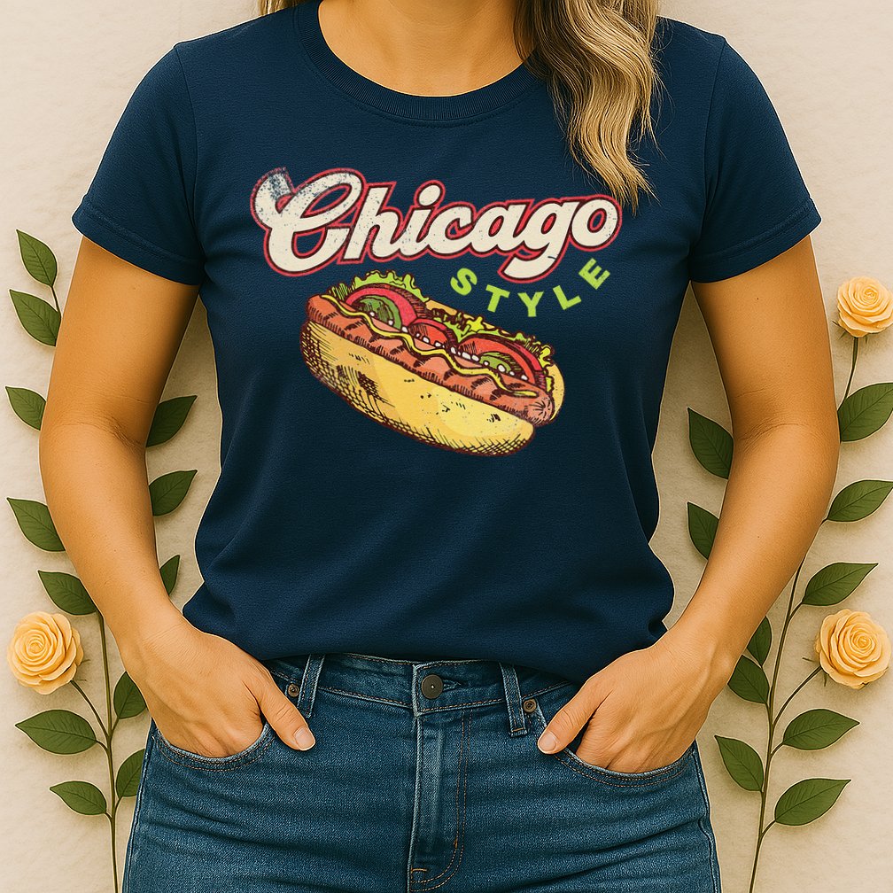 Chicago Hot Dog Hotdog Tourist Summer Souvenir Travel Womens T-Shirt