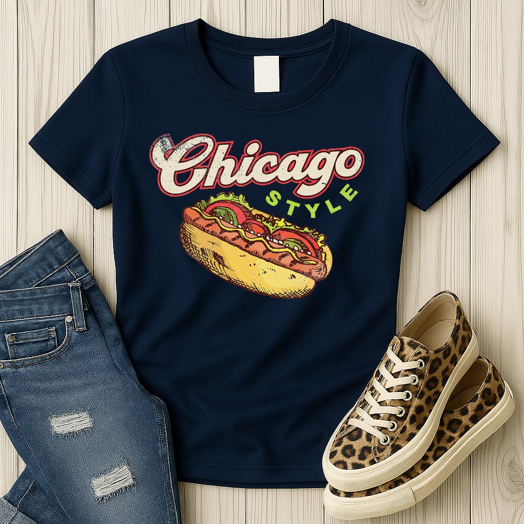 Chicago Hot Dog Hotdog Tourist Summer Souvenir Travel Womens T-Shirt