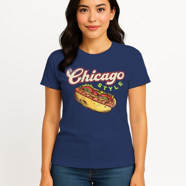 Chicago Hot Dog Hotdog Tourist Summer Souvenir Travel Womens T-Shirt