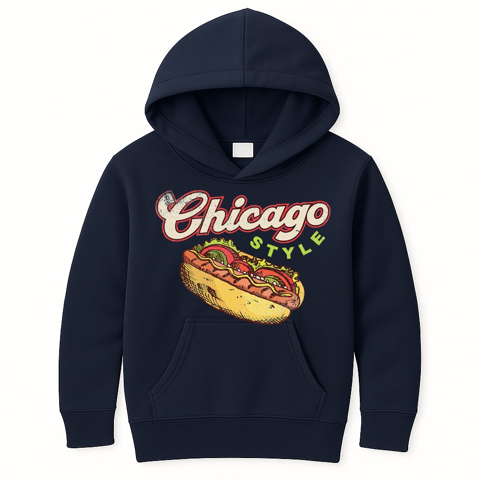 Chicago Hot Dog Hotdog Tourist Summer Souvenir Travel Kids Hoodie