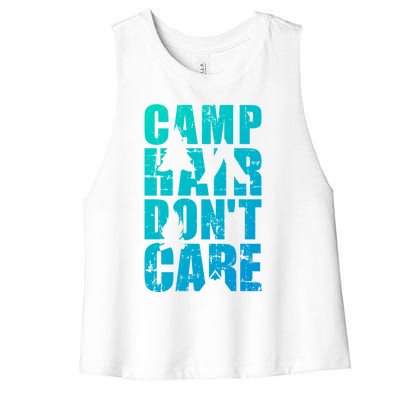 Camp Hair Dont Care Camping Great Gift Women's Racerback Cropped Tank