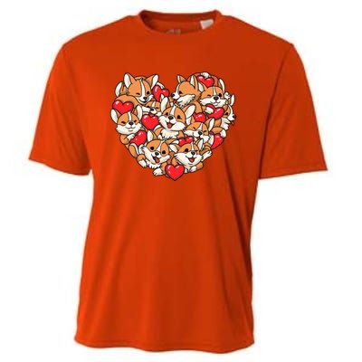 Corgi Heart Dog Lovers Valentine's Day Gift Dog Lover Cool Gift Cooling Performance Crew T-Shirt