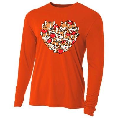 Corgi Heart Dog Lovers Valentine's Day Gift Dog Lover Cool Gift Cooling Performance Long Sleeve Crew