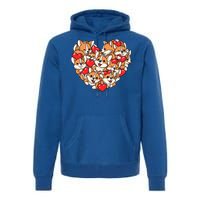 Corgi Heart Dog Lovers Valentine's Day Gift Dog Lover Cool Gift Premium Hoodie