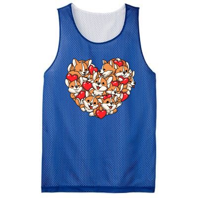 Corgi Heart Dog Lovers Valentine's Day Gift Dog Lover Cool Gift Mesh Reversible Basketball Jersey Tank