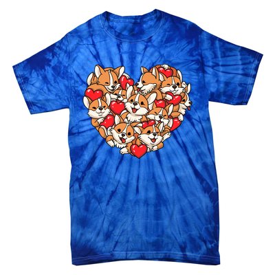 Corgi Heart Dog Lovers Valentine's Day Gift Dog Lover Cool Gift Tie-Dye T-Shirt