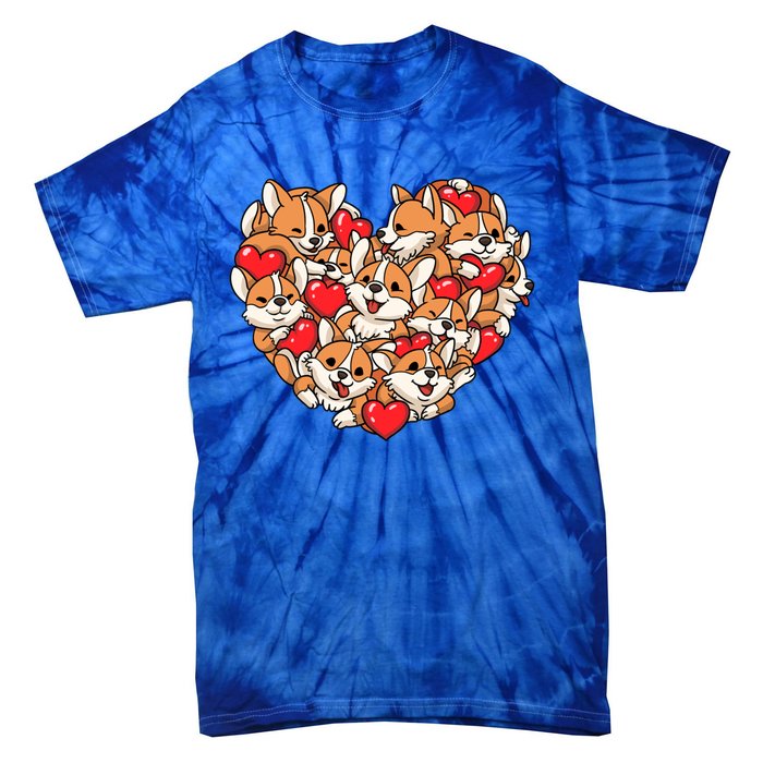 Corgi Heart Dog Lovers Valentine's Day Gift Dog Lover Cool Gift Tie-Dye T-Shirt