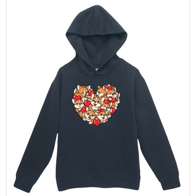 Corgi Heart Dog Lovers Valentine's Day Gift Dog Lover Cool Gift Urban Pullover Hoodie