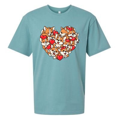 Corgi Heart Dog Lovers Valentine's Day Gift Dog Lover Cool Gift Sueded Cloud Jersey T-Shirt