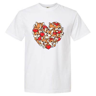 Corgi Heart Dog Lovers Valentine's Day Gift Dog Lover Cool Gift Garment-Dyed Heavyweight T-Shirt