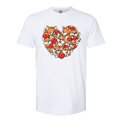 Corgi Heart Dog Lovers Valentine's Day Gift Dog Lover Cool Gift Softstyle CVC T-Shirt