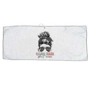 Camp Hair Don't Care Messy Bun Camping Life Camping Lovers Large Microfiber Waffle Golf Towel