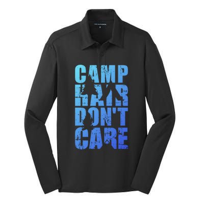 Camp Hair Dont Care Camping Great Gift Silk Touch Performance Long Sleeve Polo