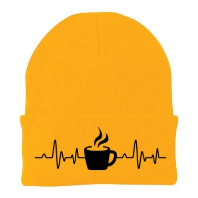 Coffee Heartbeat Drinking Coffee Knit Cap Winter Beanie