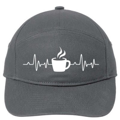 Coffee Heartbeat Drinking Coffee 7-Panel Snapback Hat