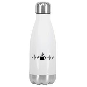 Coffee Heartbeat Drinking Coffee Stainless Steel Insulated Water Bottle