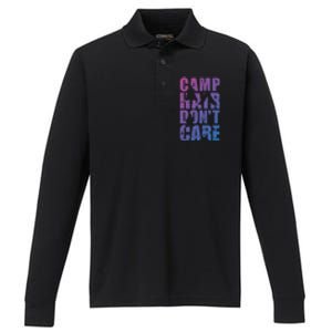 Camp Hair Dont Care Camping Great Gift Performance Long Sleeve Polo