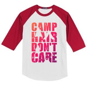 Camp Hair Dont Care Camping Great Gift Kids Colorblock Raglan Jersey