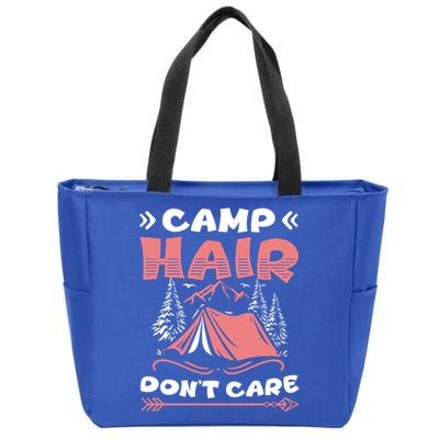 Camp Hair Dont Care Camping Tent Vacation Camper Gift Zip Tote Bag