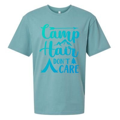 Camp Hair Dont Care Cute Outdoor Wilderness Fun Meaningful Gift Sueded Cloud Jersey T-Shirt