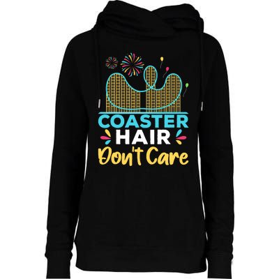 Coaster Hair Don't Care Rollercoaster Womens Funnel Neck Pullover Hood