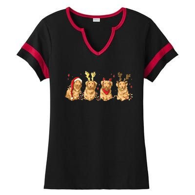 Cute Holiday Dog Graphic Ladies Halftime Notch Neck Tee