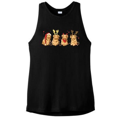 Cute Holiday Dog Graphic Ladies PosiCharge Tri-Blend Wicking Tank