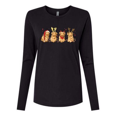 Cute Holiday Dog Graphic Womens Cotton Relaxed Long Sleeve T-Shirt