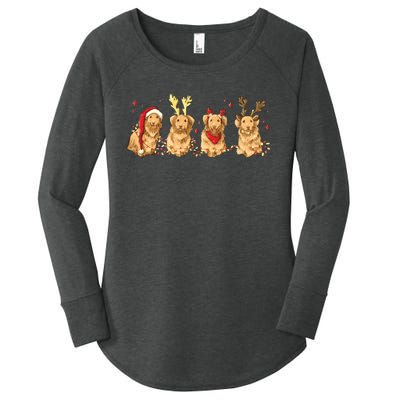 Cute Holiday Dog Graphic Women's Perfect Tri Tunic Long Sleeve Shirt