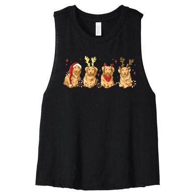 Cute Holiday Dog Graphic Women's Racerback Cropped Tank