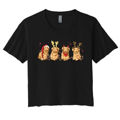 Cute Holiday Dog Graphic Women's Crop Top Tee