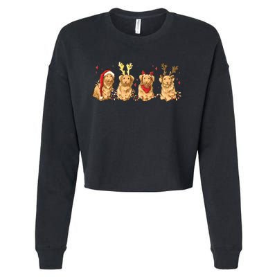 Cute Holiday Dog Graphic Cropped Pullover Crew