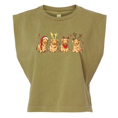 Cute Holiday Dog Graphic Garment-Dyed Women's Muscle Tee