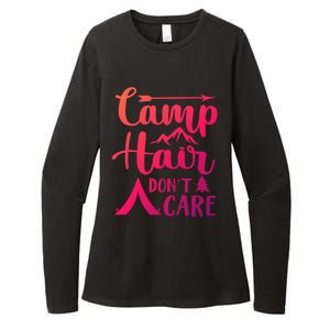 Camp Hair Dont Care Cute Outdoor Wilderness Fun Meaningful Gift Womens CVC Long Sleeve Shirt