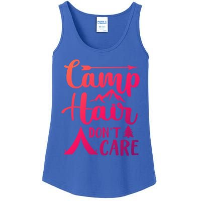 Camp Hair Dont Care Cute Outdoor Wilderness Fun Meaningful Gift Ladies Essential Tank