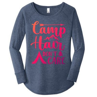 Camp Hair Dont Care Cute Outdoor Wilderness Fun Meaningful Gift Women's Perfect Tri Tunic Long Sleeve Shirt