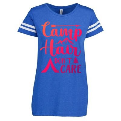 Camp Hair Dont Care Cute Outdoor Wilderness Fun Meaningful Gift Enza Ladies Jersey Football T-Shirt