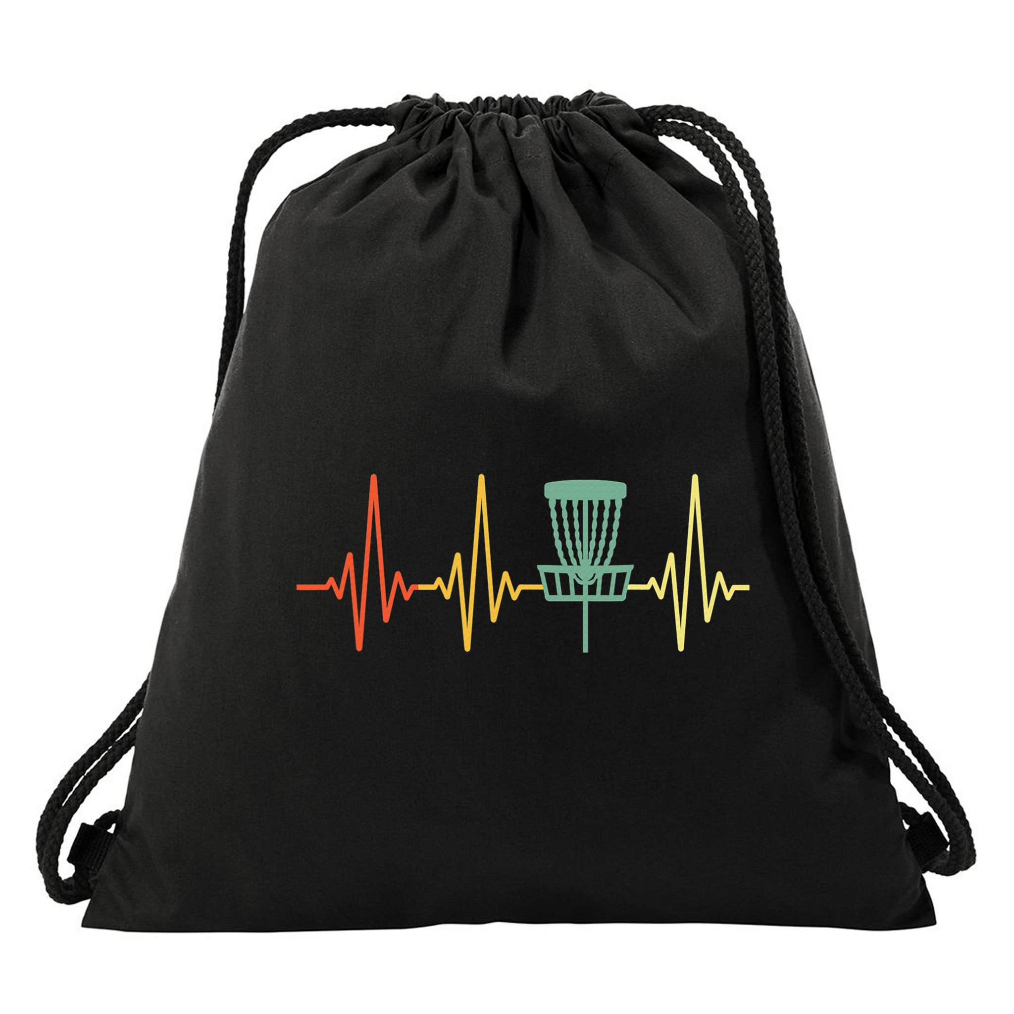 Cool Heartbeat Disc Golf Lovers with Flying Disc Drawstring Bag
